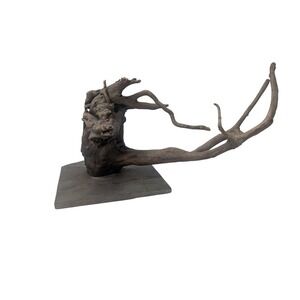 Rustic Driftwood Sculpture on Slate Base‎ Tabletop Decoration Accent Piece